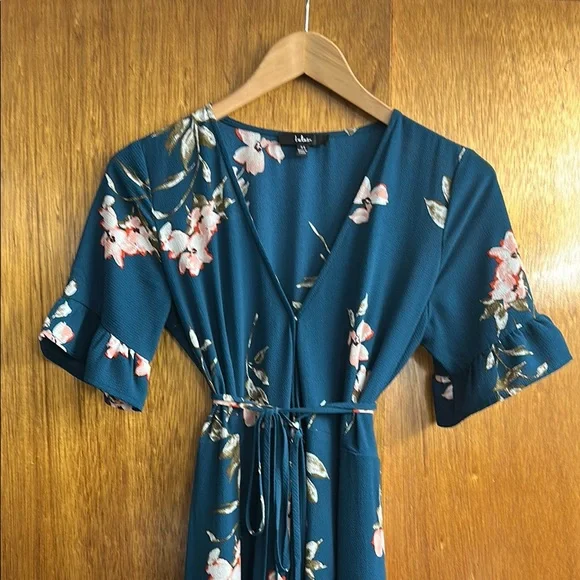 Lulus Floral Green Maxi Dress XS - Picture 6 of 9